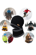 Woolen Winter Cap Beanie Hat with Neck Warmer Set (Multicolor, Set of 1)