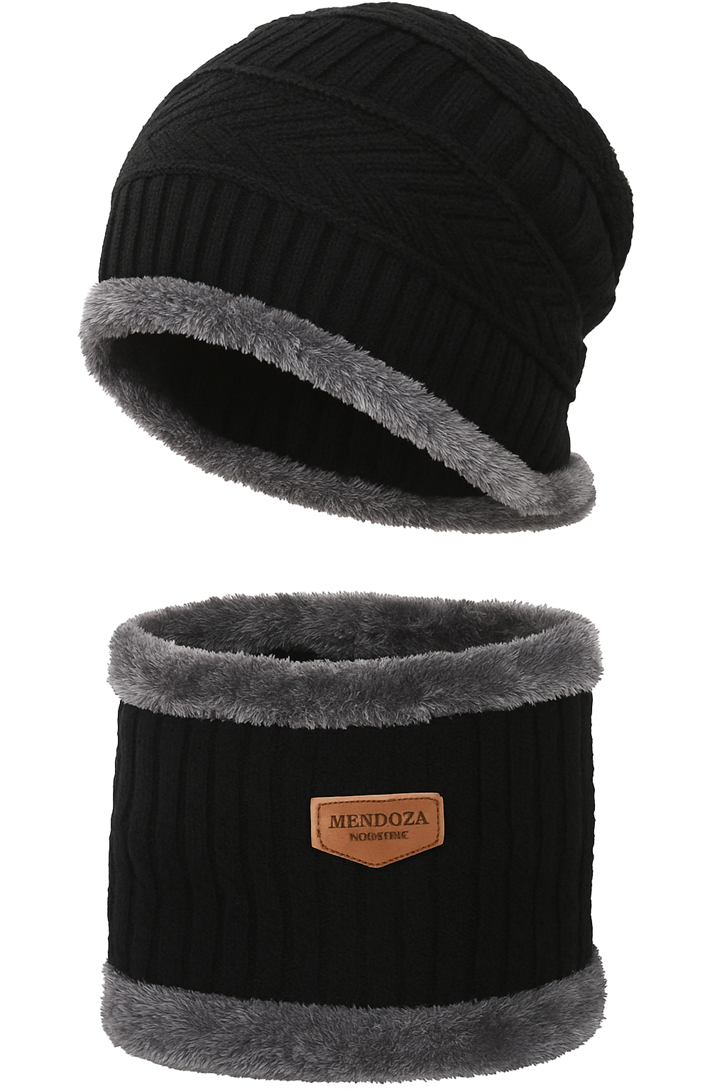 Woolen Winter Cap Beanie Hat with Neck Warmer Set (Multicolor, Set of 1)
