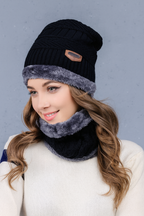 Woolen Winter Cap Beanie Hat with Neck Warmer Set (Multicolor, Set of 1)